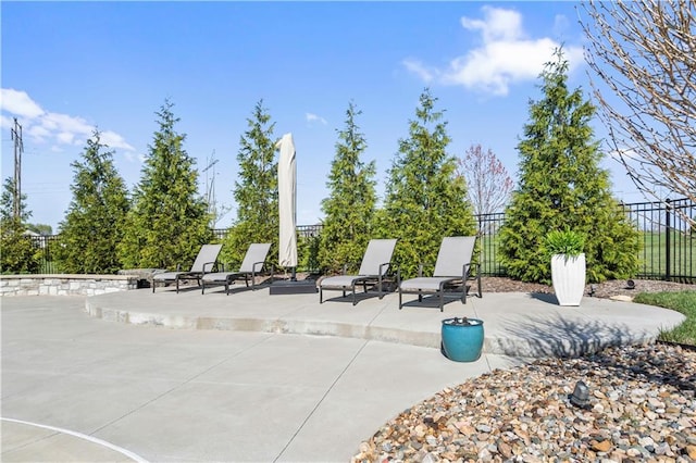 view of patio with fence