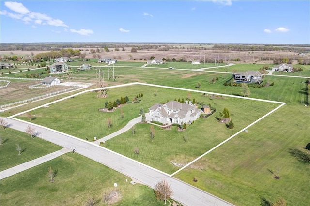 drone / aerial view with a rural view