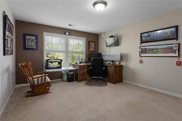 2118 NE 107th Ter, Kansas City, MO 64155 - office area with visible vents, baseboards, and carpet floors