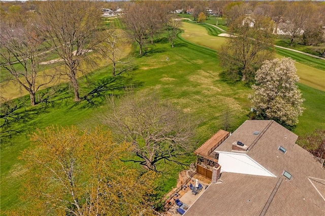 aerial view featuring golf course view