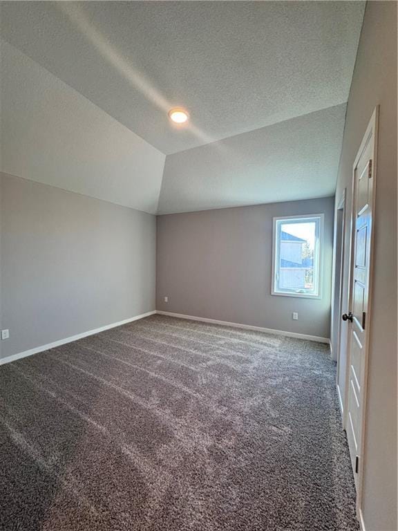 11432 S Langley St, Olathe, KS 66061 - additional living space featuring carpet flooring, baseboards, a textured ceiling, and lofted ceiling