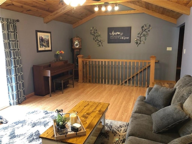12301 S Stubbs Rd, Overbrook, KS 66524 - living area featuring wooden ceiling, wood finished floors, and a ceiling fan