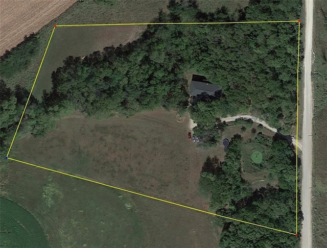 12301 S Stubbs Rd, Overbrook, KS 66524 - aerial map of property and surrounding area with property boundaries highlighted