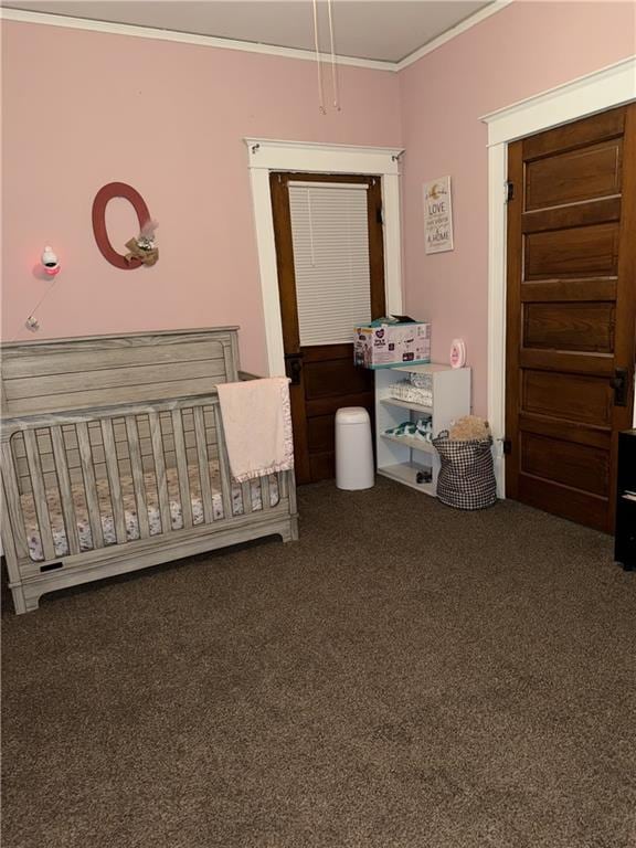 1023 Webster St, Chillicothe, MO 64601 - bedroom featuring crown molding and carpet