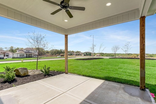 3141 SW Summit View Trl, Lees Summit, MO 64082 - view of patio / terrace with a ceiling fan