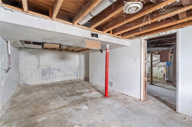 unfinished below grade area with visible vents