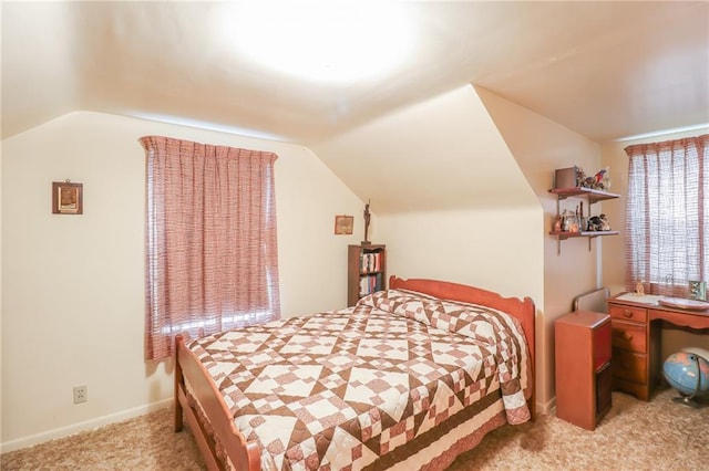 1601 S Market St, Holden, MO 64040 - carpeted bedroom with baseboards and vaulted ceiling