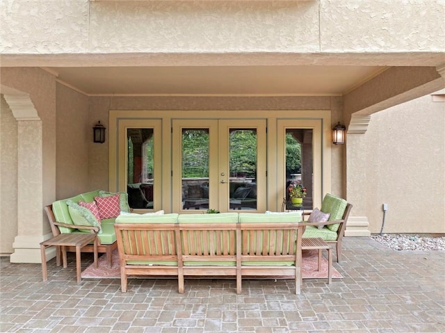 view of patio with french doors