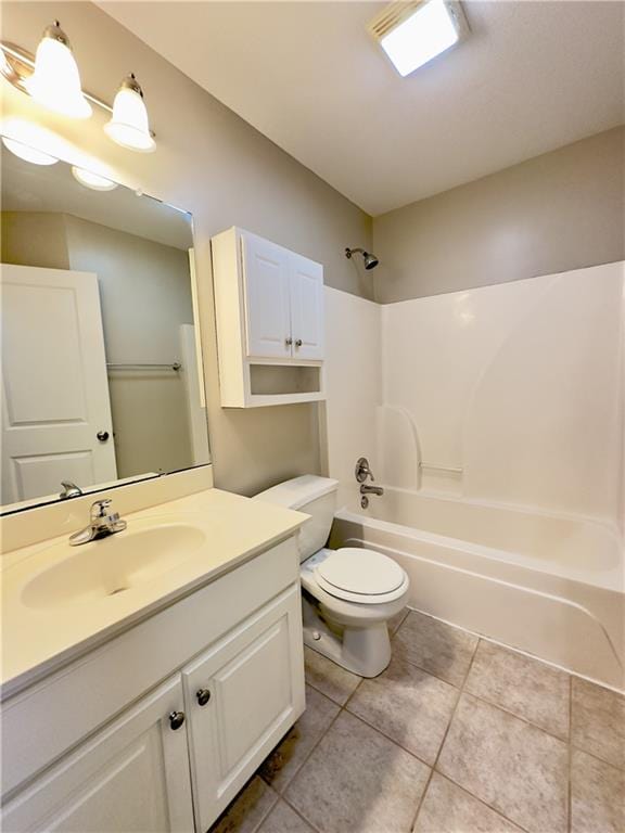 109 Deerfield Dr, Warrensburg, MO 64093 - full bathroom featuring toilet, tile patterned flooring, shower / washtub combination, and vanity