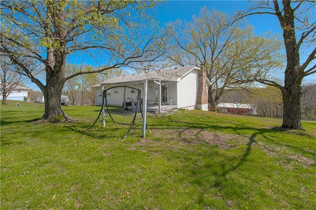 view of grassy yard
