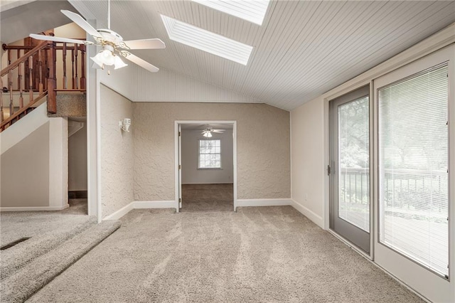 12500 Overbrook Rd, Leawood, KS 66209 - empty room featuring vaulted ceiling, a ceiling fan, carpet floors, and baseboards