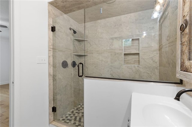 805 N 18th St, Kansas City, KS 66102 - full bath with a sink and a stall shower