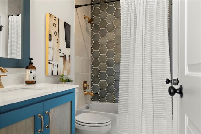8016 Round Prairie St, Shawnee, KS 66220 - bathroom featuring shower / tub combo, vanity, and toilet