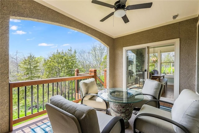 420 NW Kaylea Ct, Lees Summit, MO 64081 - wooden terrace featuring a ceiling fan