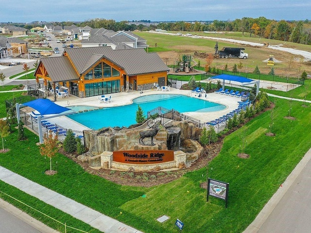 420 NW Kaylea Ct, Lees Summit, MO 64081 - community pool featuring a patio