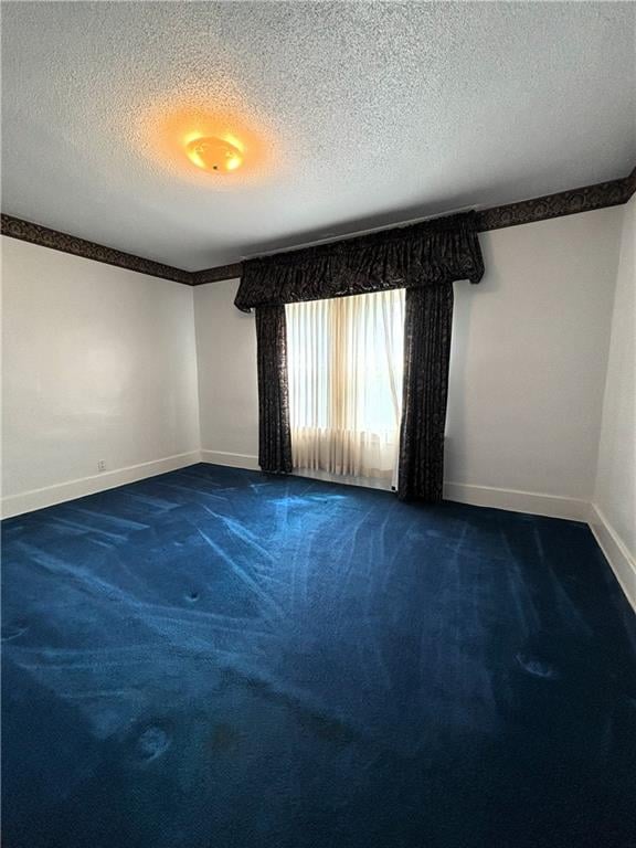 214 W 5th St, Lebo, KS 66856 - unfurnished room featuring dark colored carpet and a textured ceiling