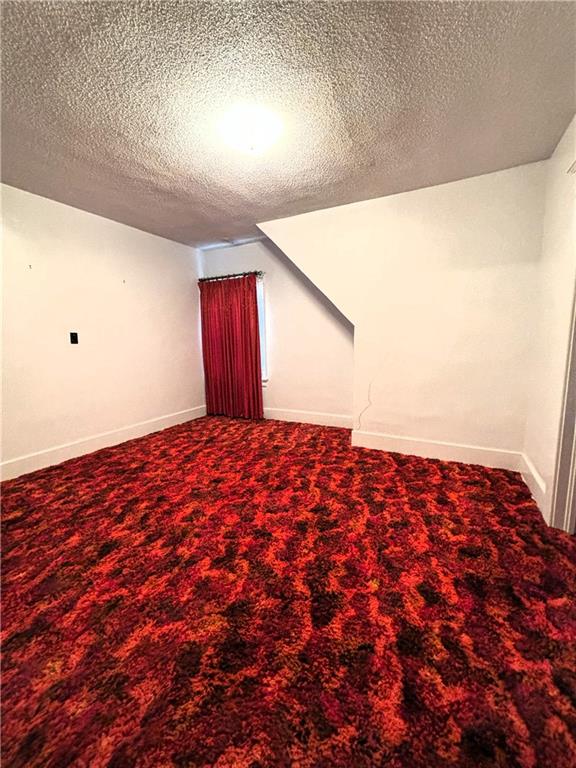 214 W 5th St, Lebo, KS 66856 - bonus room with a textured ceiling and carpet floors