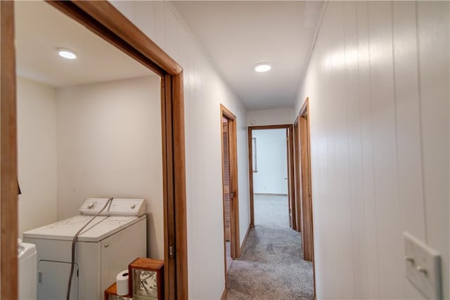 717 Y St, Atchison, KS 66002 - laundry area with washer and dryer and carpet floors