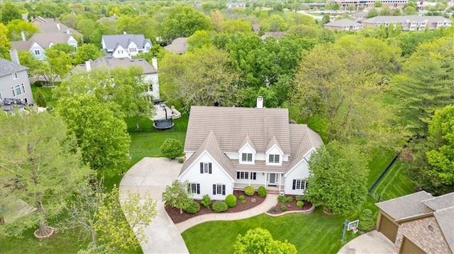 drone / aerial view with a residential view