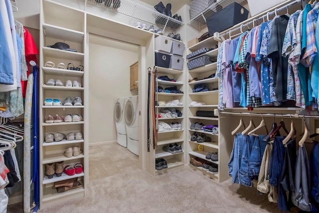 21287 W 116th St, Olathe, KS 66061 - spacious closet with washing machine and dryer and carpet floors