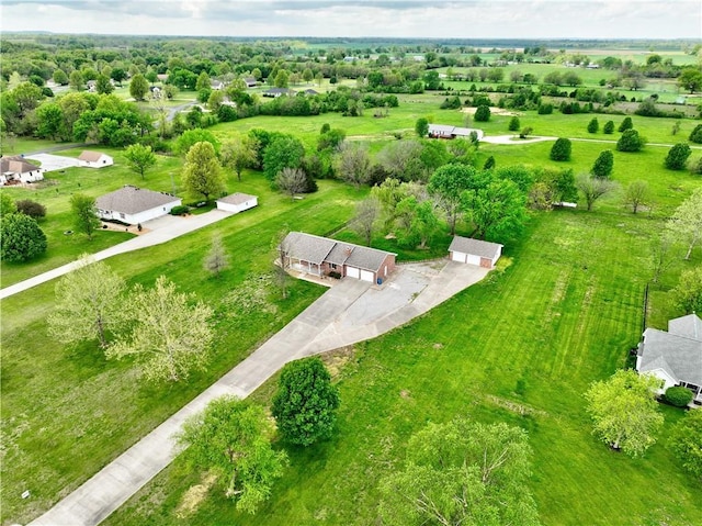 bird's eye view featuring a rural view