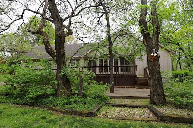 1203 E Quincy St, Pittsburg, KS 66762 - rear view of house featuring a wooden deck