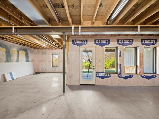 basement with a wealth of natural light
