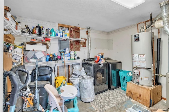 24101 S State Route K, Pleasant Hill, MO 64080 - interior space with gas water heater, washing machine and clothes dryer, and concrete flooring