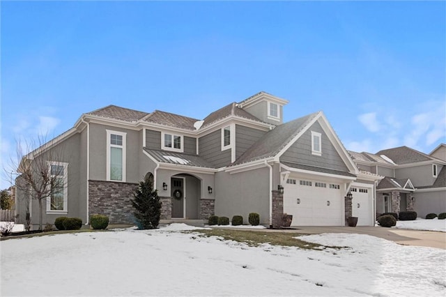 4513 NE Parks Summit Ter, Lees Summit, MO 64064 - craftsman-style home with a standing seam roof, metal roof, stucco siding, and stone siding