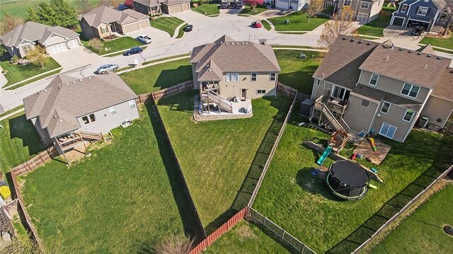 drone / aerial view with a residential view