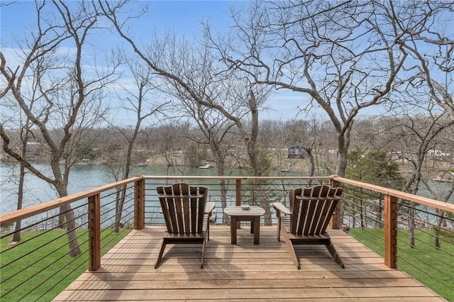 122 W Lou Ann Dr, Lacygne, KS 66040 - wooden deck with a water view