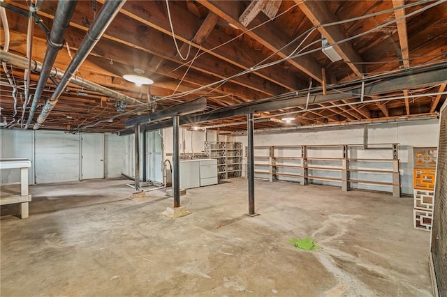 6721 Santa Fe Dr, Overland Park, KS 66204 - unfinished basement with washer and dryer