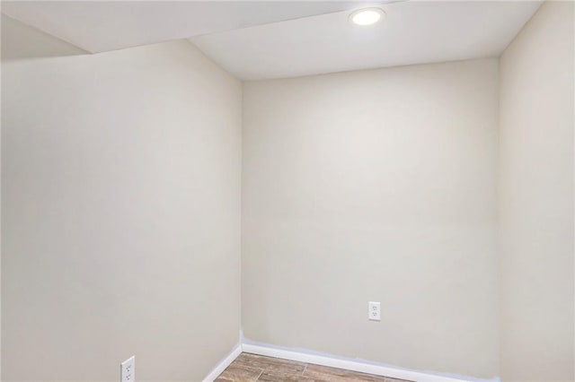 3600 W 48th St, Roeland Park, KS 66205 - spare room with baseboards, wood finished floors, and recessed lighting