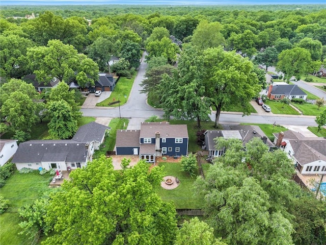 3600 W 48th St, Roeland Park, KS 66205 - aerial view of property's location with nearby suburban area and a heavily wooded area