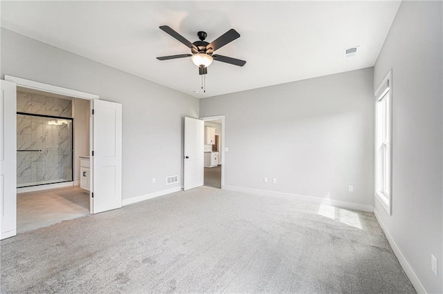 19703 W 196th St, Spring Hill, KS 66083 - unfurnished bedroom featuring carpet floors, ensuite bathroom, and ceiling fan