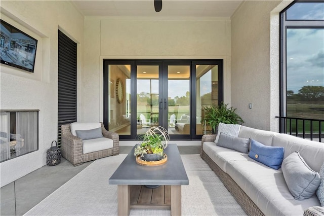 sunroom with french doors and a wealth of natural light