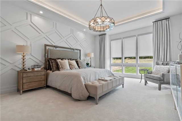 4506 W 136th Ter, Leawood, KS 66224 - bedroom featuring a decorative wall, light colored carpet, and recessed lighting
