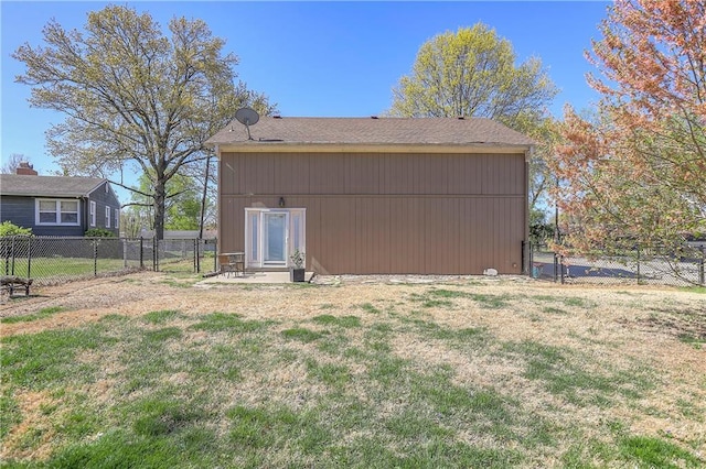 view of outdoor structure featuring fence
