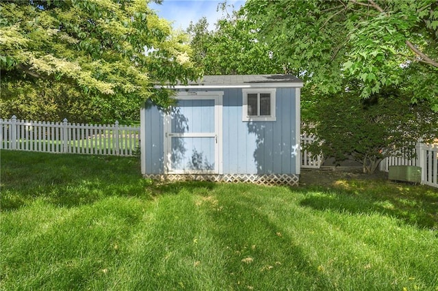 view of shed