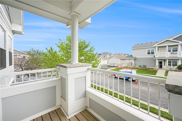 balcony with a residential view