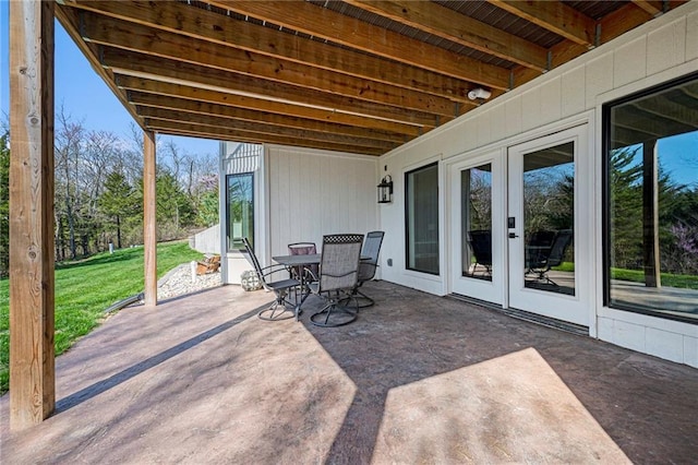 view of patio with outdoor dining space