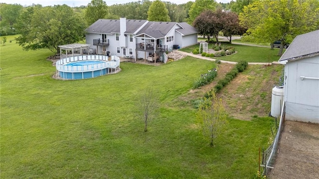 15404 NE 181st St, Holt, MO 64048 - view from above of property with a pool area