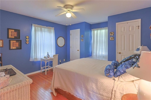 15404 NE 181st St, Holt, MO 64048 - bedroom featuring wood-type flooring, baseboards, and ceiling fan