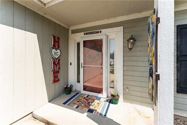 view of exterior entry