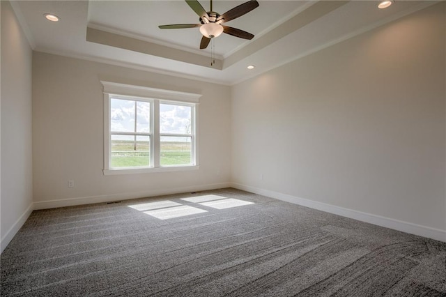 8216 NW 89th Ter, Kansas City, MO 64153 - unfurnished room featuring carpet flooring, a tray ceiling, and crown molding