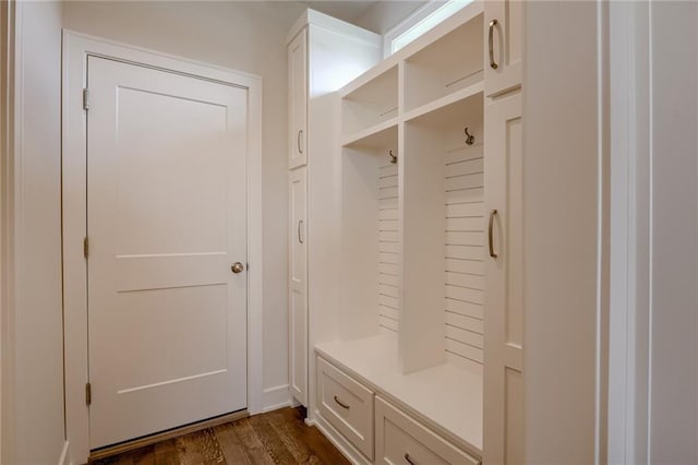 8216 NW 89th Ter, Kansas City, MO 64153 - mudroom featuring dark wood-type flooring