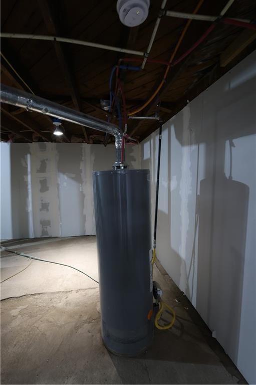 5606 N Indiana Ave, Kansas City, MO 64119 - basement featuring gas water heater