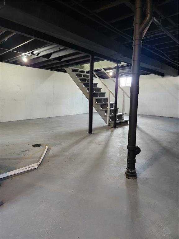 below grade area featuring stairway