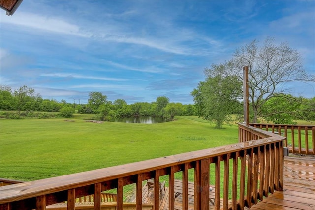 43 901st Rd, Clinton, MO 64735 - wooden terrace with a lawn and a water view