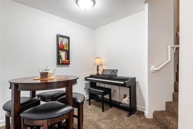 309 NE 102nd Ter, Kansas City, MO 64155 - living area with baseboards, carpet flooring, and stairs